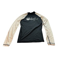 Quiksilver XS Black / White Rash Guard Long Sleeve Shirt UV Tech