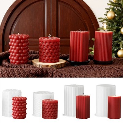 3 PCS DIY Epoxy Resin Molds Polyhedron and Cylinder 3D Candlestick Casting Kit