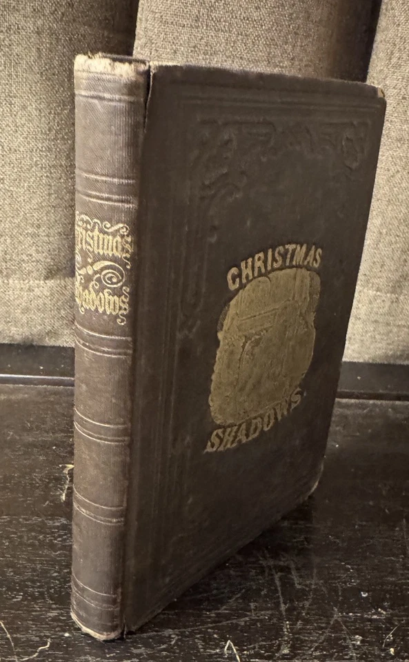 Antique Book Christmas Shadows; Very Rare, Holiday Decor, c. 1850s Foto 3 de 4