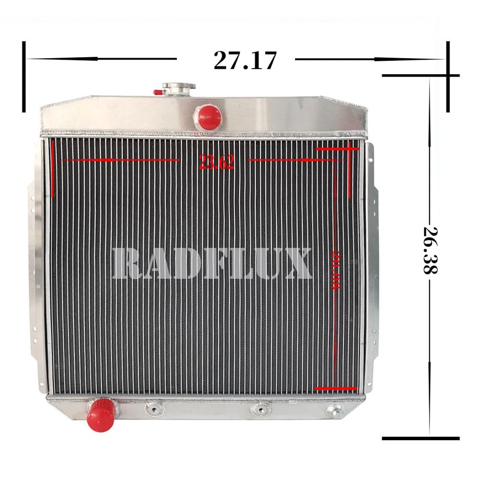 Radiador de aluminio completo para camioneta Ford F100 1957-1960 3,6 L 4,4 L 4,8 L 5,8 L L 6 V8 Foto 2 de 4