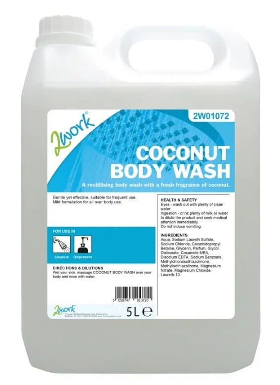 Coconut Body Wash Shower Gel Mild Formula 5L Refill Pack - Image 1 of 4