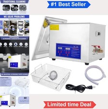 Ultrasonic Parts Cleaner 15l Heated Digital Timer Stainless Steel Basket Lab Ultrasonic Parts Cleaner 15l Heated Digital Timer Stainless Steel Basket Lab