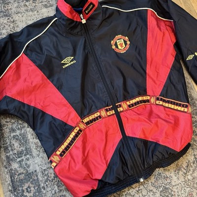 Umbro Manchester United 96/97 Vintage Track Jacket Soccer Black