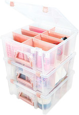 Super Satchel Double Deep Box - 3 Pack Rose Gold Craft Storage