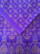 Pure Silk Sari / Silk fabric 5 yards/ Recycled Natural Vintage Fabrics PSS17783