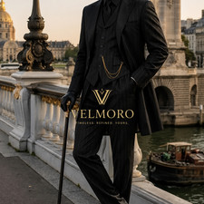 1920s Gangster Suit Men Black Pinstripe 3 Piece Suit Peaky Blinders Style Su
