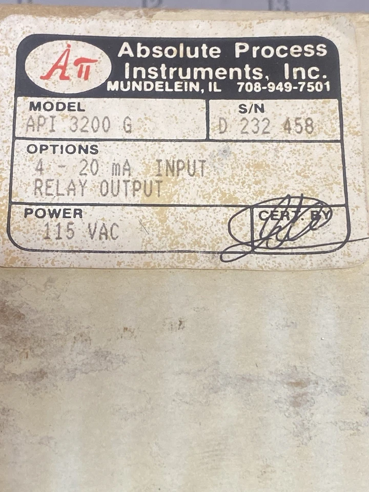 ABSOLUTE PROCESS INSTRUMENTS API 3200 G Valve Positioner Controller - Image 2 of 4