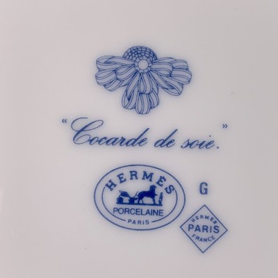 Hermes Cocarde De Soie Large Oval Plate Serving Platter Porcelain