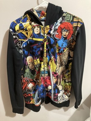 Marvel X Men Graphic Offical Hoodie Size Medium Jim Lee Art All Over