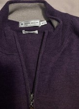Peter Millar Sweater Vest Mens M Merino Wool Quarter Zip Golf Pullover See Pics