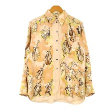 HERMES CONCERTO Silk Shirt Women beige  A  