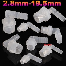 Plastic Fittings Male Thread Barbed Joiner 90 Elbow Connectors Pipe Hose Water