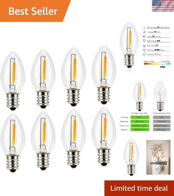 8-Pack Energy Efficient C7 LED Light Bulbs, 25000 Hours Lifespan, 50 Lumens