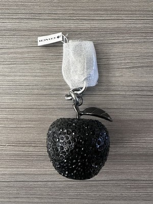 NWT Coach Small Resin Crystal Apple Bag Charm Keychain Silver