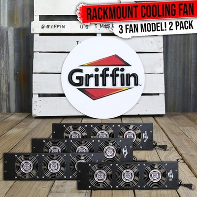 Rackmount Exhaust Fan Panel System (4 BUNDLE SET) Quiet Cool Temperature Control