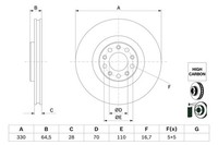 2X Bosch Bremsscheibe 0 986 479 E88 FüR Alfa Romeo