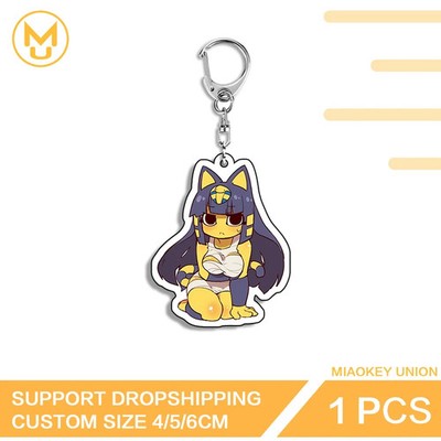 Cat Ears Girl Ankha Furry Waifu Anime Keyring Succubus keyrings Art Supplies  