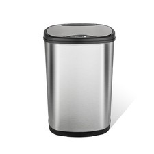 Ninestars 13 Gallon Oval Automatic Trash Can, 50L Touchless Motion Sensor Gar...