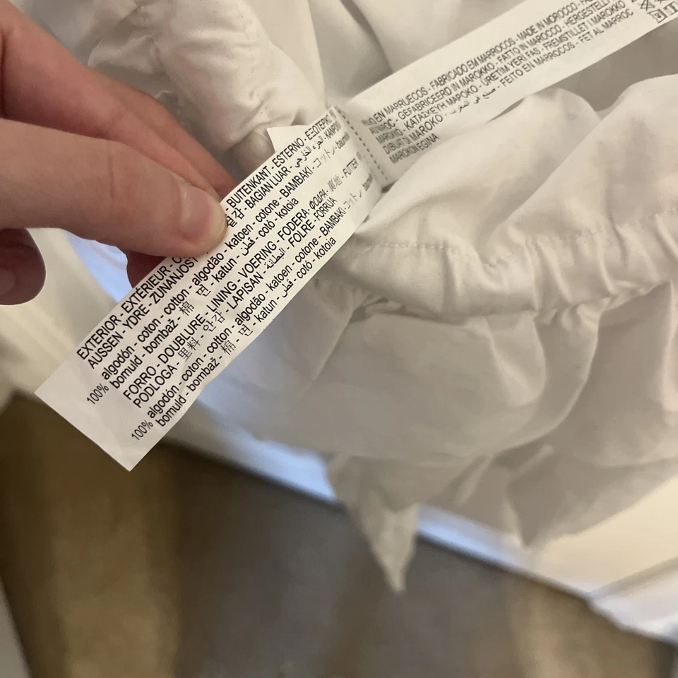 Top corto ZARA de algodón blanco fuera del hombro con lazo delantero talla XS Foto 4 de 4