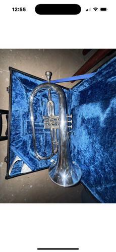 Yamaha you-231s silver plated 3 valve flugelhorn with case