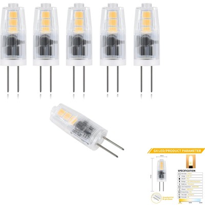 6 Stück G4 LED Lampen 12V 1.5W Warmweiß als Halogen Ersatz - Energieeffizient