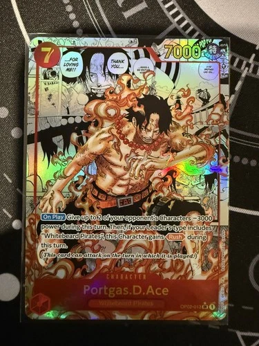 One Piece Portgas.D.Ace OP02-013 OG Paramount War Manga Alt Art English
