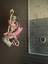 Oktoberfest Pin From 1994. Two Dangling Pieces, A Pretzel And Beer Stein