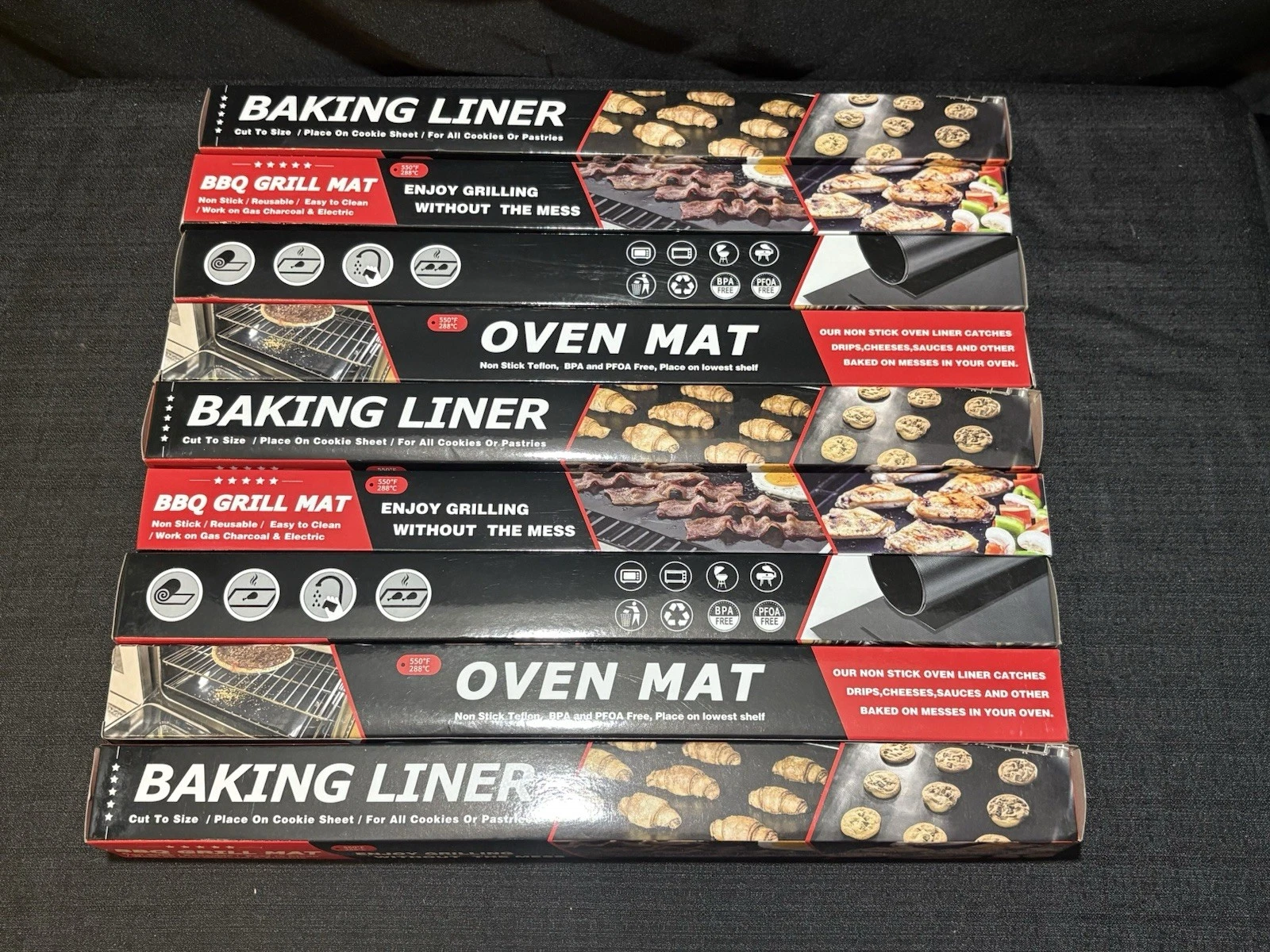 9- 20”x16”Heat Resistance Non Stick Teflon Oven Mats / Baking Liners / BBQ Mats