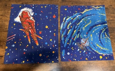 Vintage 1979 Walt Disney's The Black Hole Pillowcase Set 32x20'' Robot and Galaxy