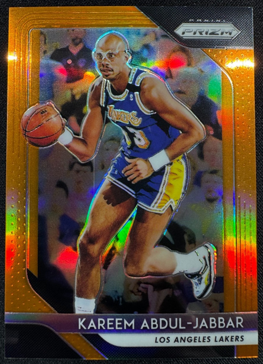 2018-19 Prizm #115 Kareem Abdul-Jabbar Orange Prizm /49 - Lakers