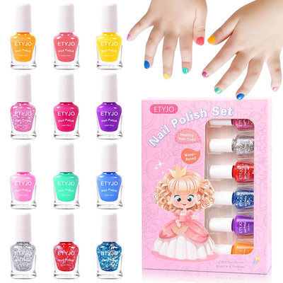 Kindernagellack ungiftig 12 Farben wasserbasiert schnelltrocknend peel-off für M
