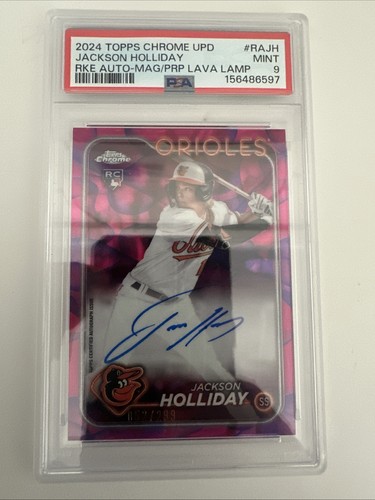 2024 CHROME UPDATE MAGENTA/PURPLE LAVA LAMP JACKSON HOLLIDAY RC /299 PSA 9 AUTO