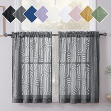 Simplebrand Sheer Charcoal Grey 42"W x 36"L Pack of 2 ,