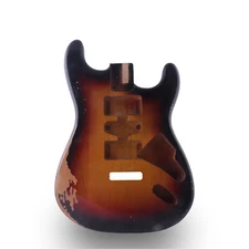 Relic DIY Electric Guitar Body Nitro Top Alder Wood ST Style HSH 3 Tone Sunburst