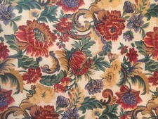NEW Home Signature Upholstery Drapery Cotton Fabric USA Jacobean Floral 1 Yard
