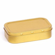 10 x Metal 1oz / 25g Tobacco Tin with Lids - Plain Gold / Gilt Colour