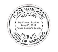 State of Maryland  Custom Round Self-Inkin Notary Public Stamp Ideal 400R