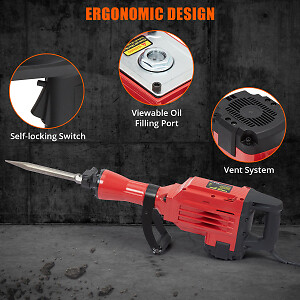 3600W Heavy Duty Electric Demolition Jack Hammer Concrete Breaker w/Case - Picture 11 of 14
