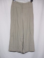 Halston Heritage Tan Wide Leg Capri Pleated Front Dress Pants  Size 0         S5
