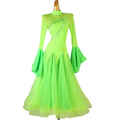 Latin Ballroom Dance Dress Modern Salsa Waltz Standard Long Dress#F876 Green | eBay Latin Ballroom Dance Dress Modern Salsa Waltz Standard Long Dress#F876 Green | eBay