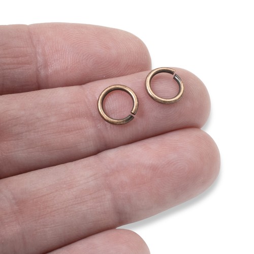 25 Antique Copper Jump Rings 16 Gauge Heavy Duty Nunn Design USA Made Findings - Picture 3 of 7
