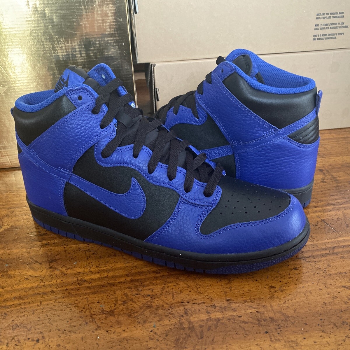 Nike Men\'s Dunk High Black Old Royal Shoe Size 9.5 #279 Nike Dunk High Black Old Royal Men main image 4