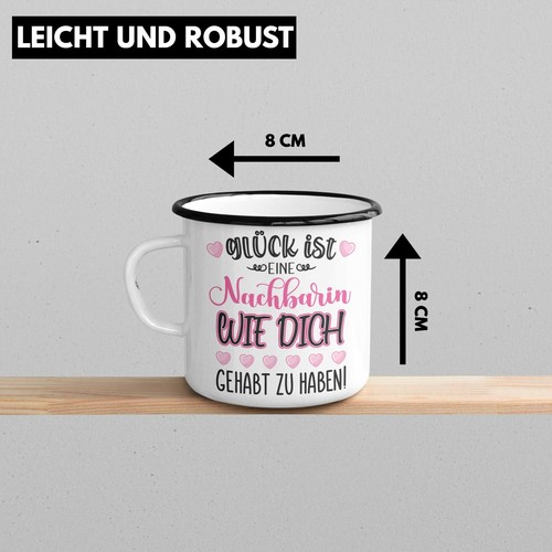 Tasse Émaillée Trendation - Beste Nachbarin - Cadeau Anniversaire Amie
