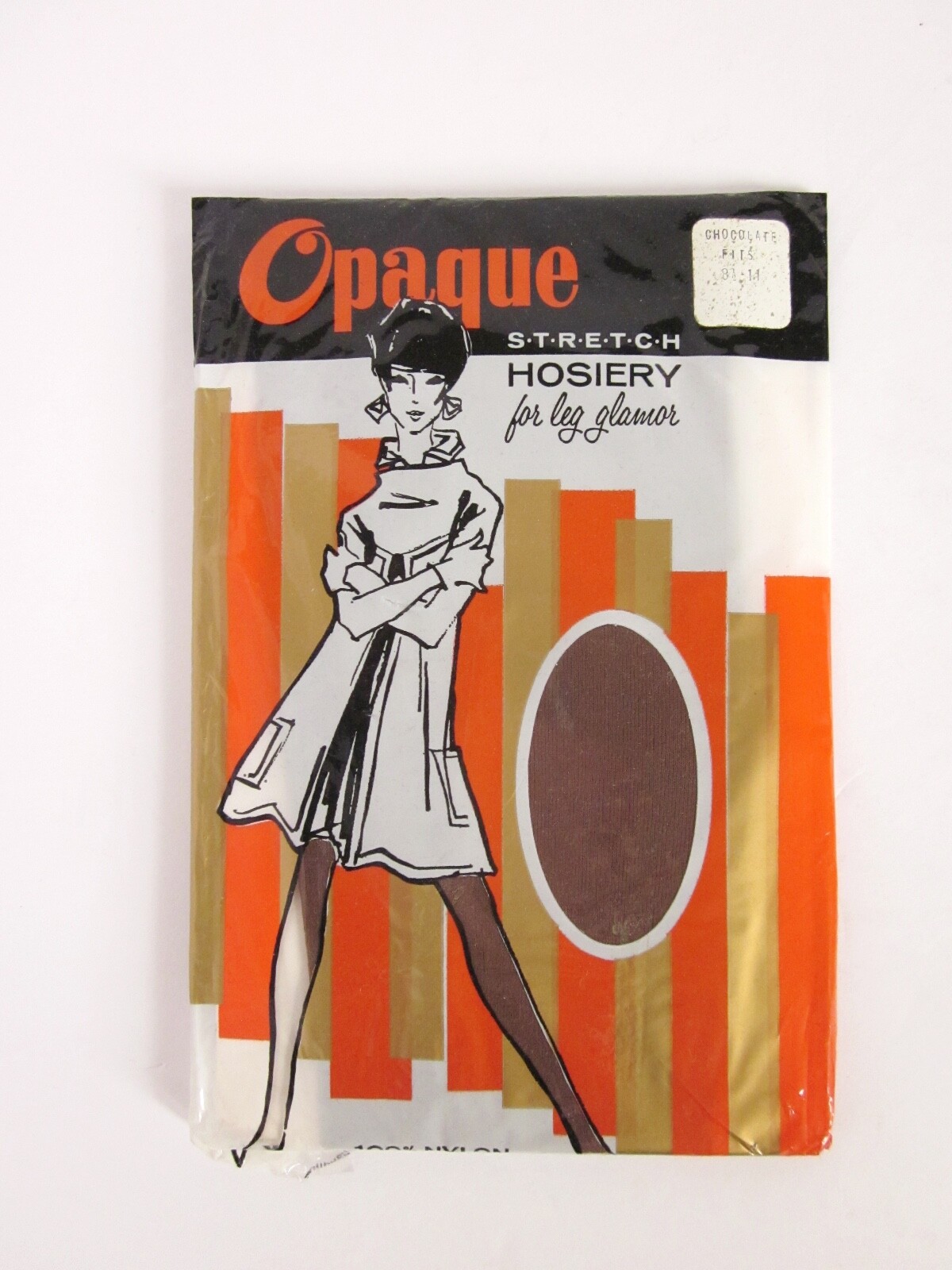 NOS Vintage 1960s Chocolate Brown Opaque Pantyhose Ho… Gem
