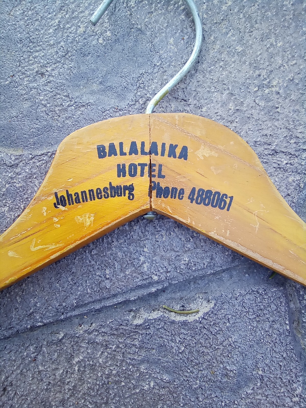 Balalaika Hotel Johannesburg Wooden Coat Clothes Hanger Vintage South