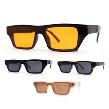 Womens Retro Inset Lens Narrow Horn Rim Mod Plastic Sunglasses