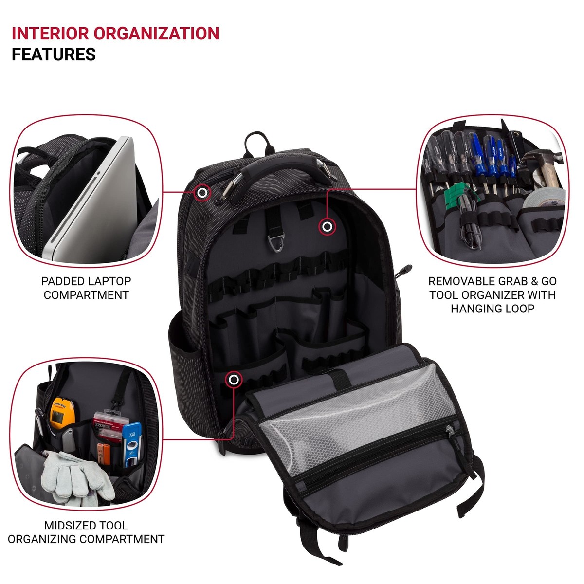 17 inch laptop backpack tools Swissgear Work Pack Pro Tool Backpack Black USB Fits 17 inch Laptop