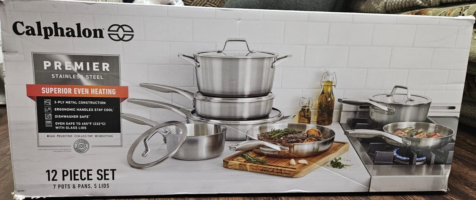Calphalon Premier Stainless Steel Cookware Set - 12-Piece