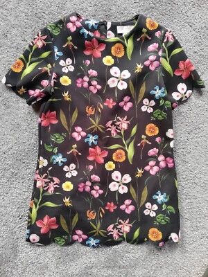 Original Ted Baker Women T-Shirt Size 0, tolles Blumen muster, neu ungetragen