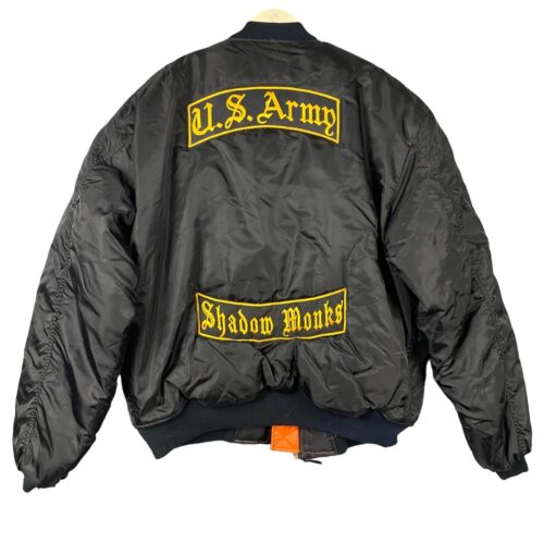 Rothco Black Reversible Jacket Flyer’s Intermediate MA-1 Men’s Size 3XL Patches - Picture 1 of 14